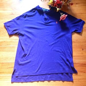 Ralph Lauren Polo Shirt Mens Large XL Short Sleeve Collared Pony Purple